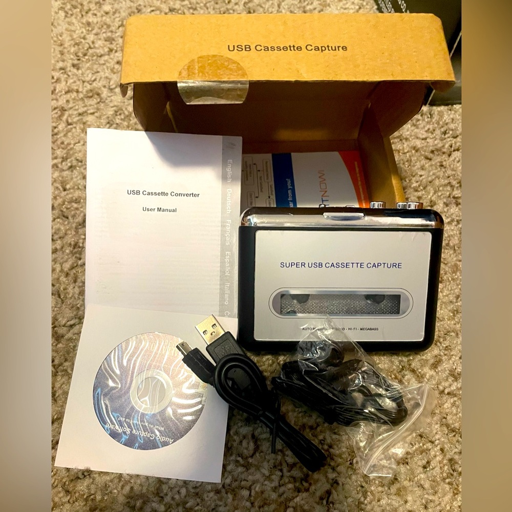 Super USB Cassette Capture by Digitnow Tape to PC with Box and Guide